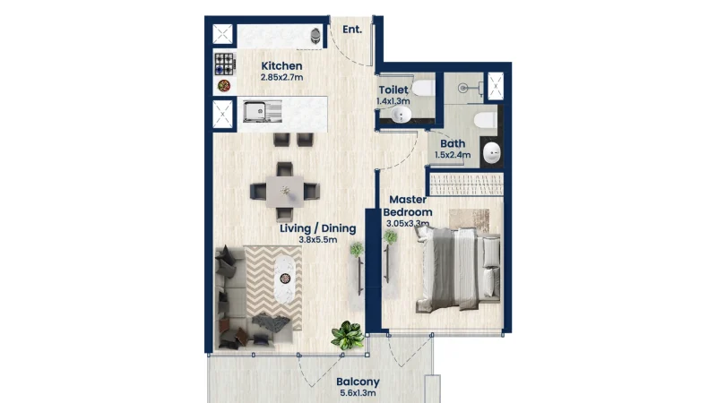 Samha_11_Flat05_OneBedroom